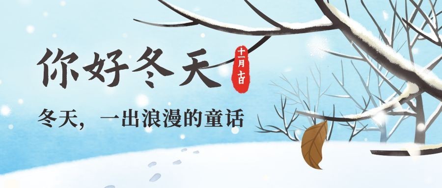 立冬节气冬天你好下雪公众号首图预览效果