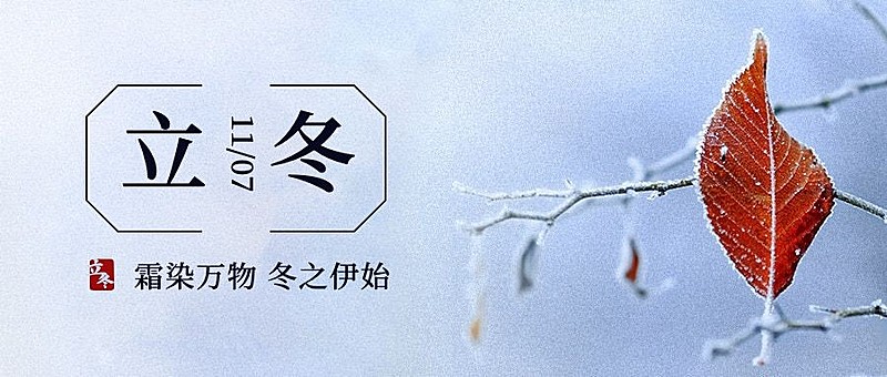 立冬节气树枝落雪特写祝福公众号首图