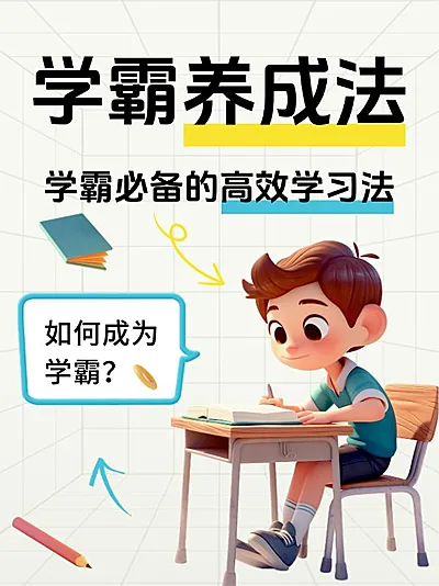 教育学习攻略科普划重点套装小红书封面