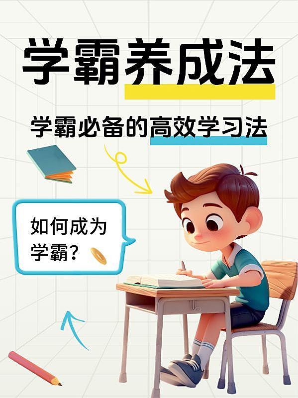 教育学习攻略科普划重点套装小红书封面