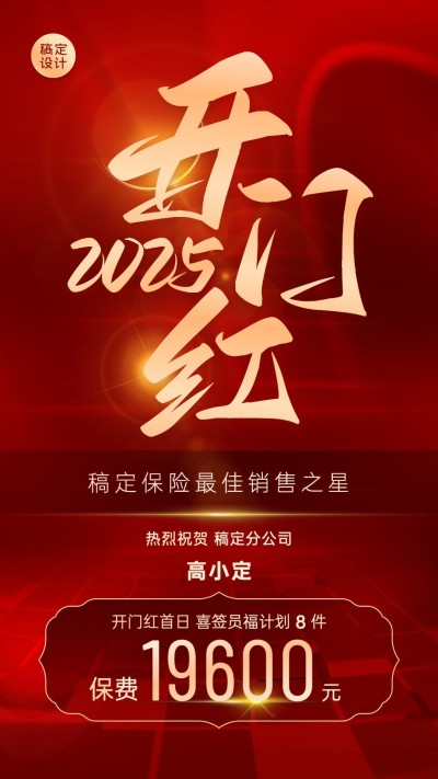 金融保险开门红出单业绩表彰喜报战报喜庆手机海报