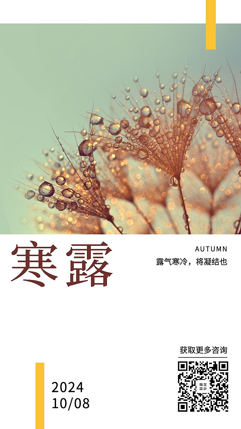 寒露/秋天/小清新/唯美/手机海报