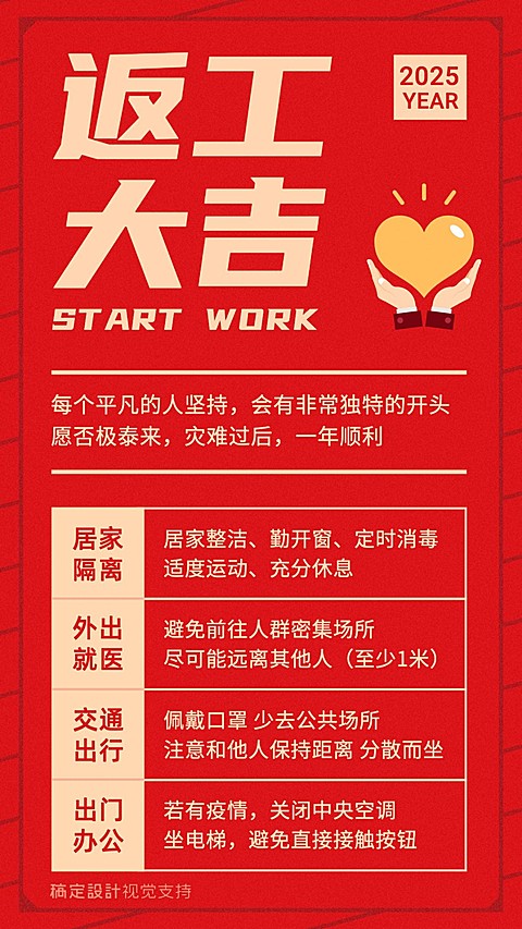 年后返工必备防护指南宣传海报