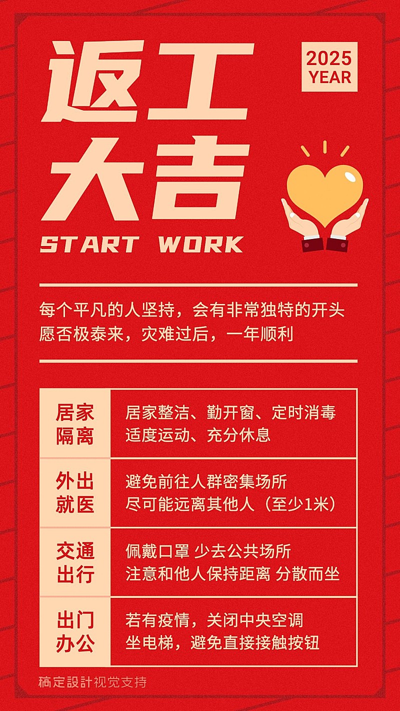 年后返工必备防护指南宣传海报