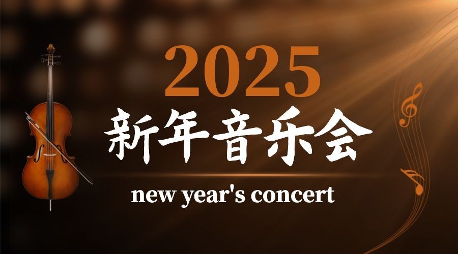 新年音乐会邀请函小提琴演出banner预览效果