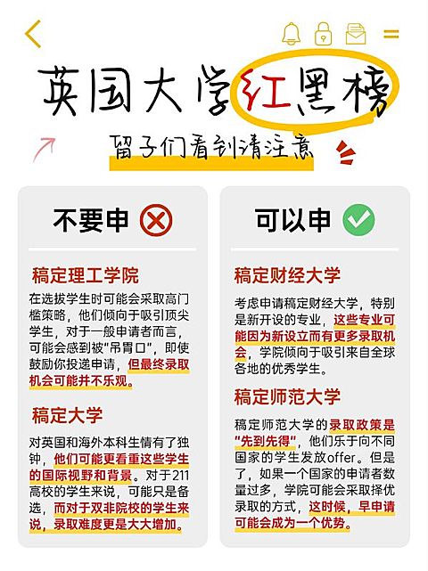 教育留学学校申请红黑榜对比测评备忘录划重点小红书配图