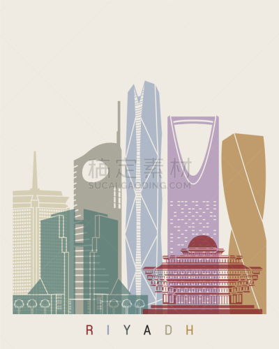 城市天际线,利雅得,创造力,图像,纪念碑,矢量,沙特阿拉伯,建筑,彩色图片