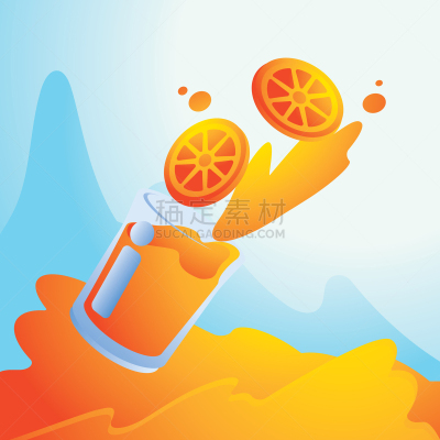 夏天,橙汁,湿,矢量,热,水,水果,果汁,泼水节,溅