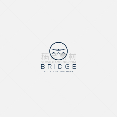 simple constructions bridge logo modern black
