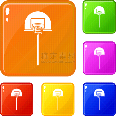 街道,彩色图片,篮球框,计算机图标,男孩,可爱的,在边上,篮子,休闲,收集