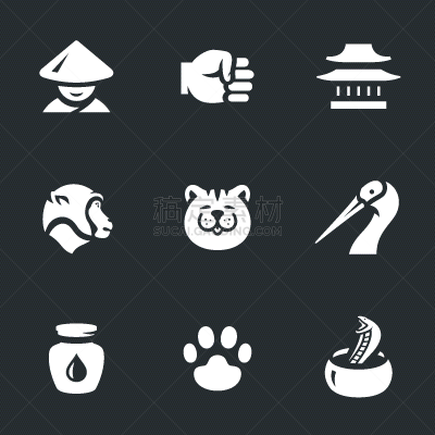 风格,符号,拳头,蛇,猴子,空手道,动物,布置,击打