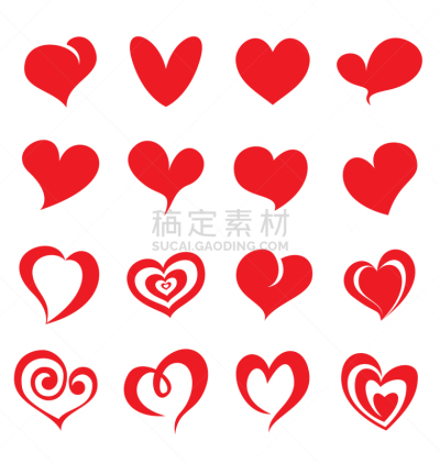 动物心脏,情人节卡,符号,分离着色,白昼,华丽的,红色,热情,收集,爱
