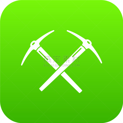 绿色,采矿业,鹤嘴斧,图标,矿工,白色,可爱的,自然美,考古学,图像