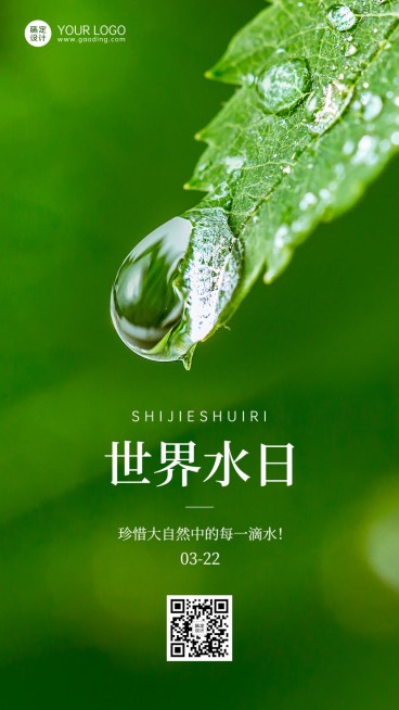 世界水日节日宣传手机海报预览效果