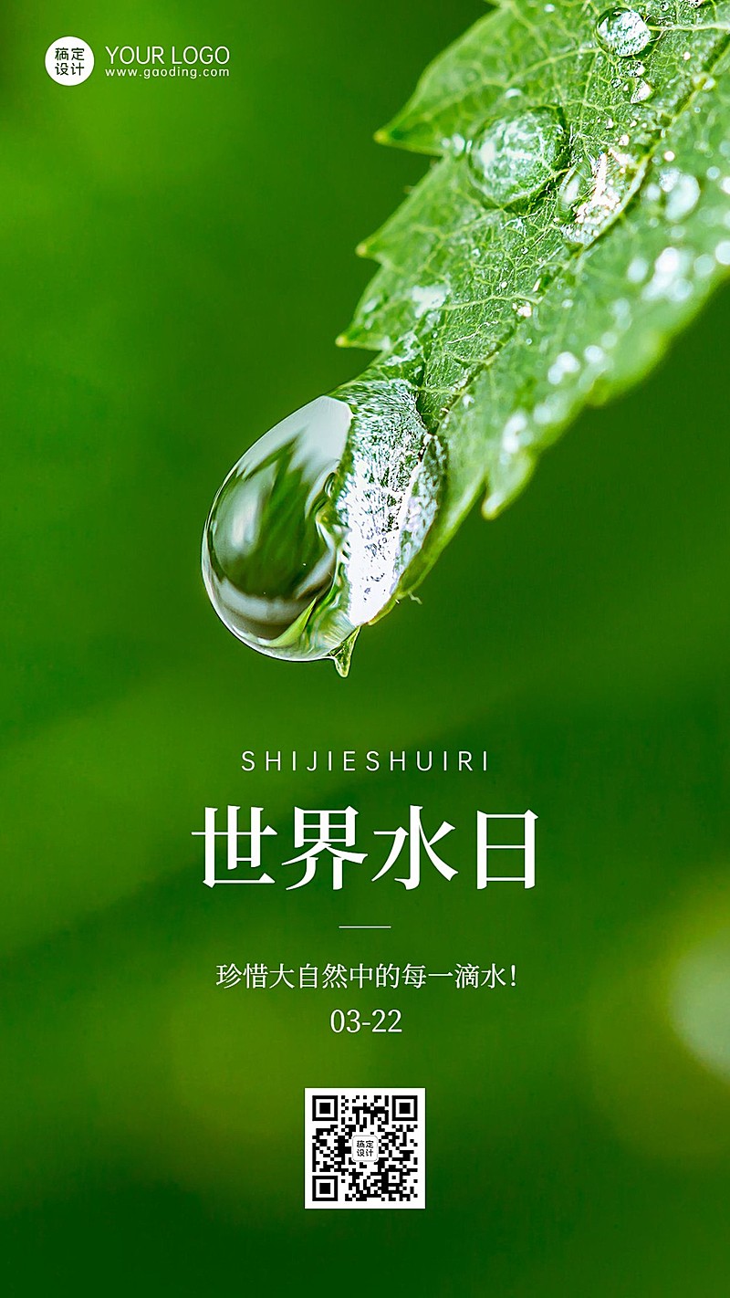 世界水日节日宣传手机海报