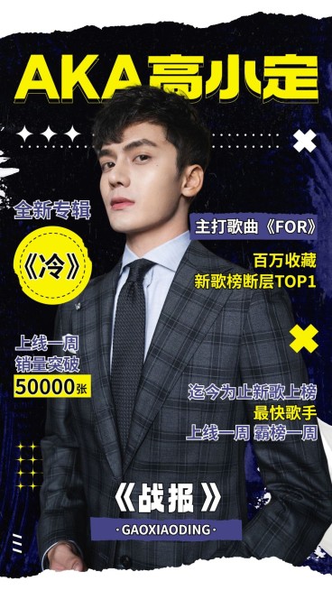 杂志风明星作品宣传手机海报预览效果