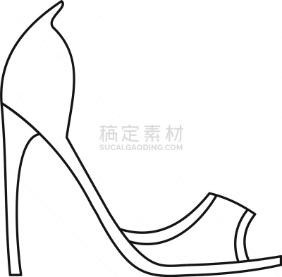 鞋子,女人,线条,计算机图标,瘦弱,分离着色,轮廓,高雅,鞋具,图像