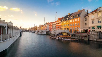 哥本哈根Nyhavn丹麦新港的延时