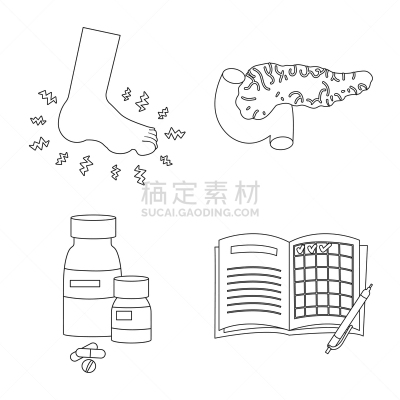 糖尿病,品牌名称,健康保健,药,运动,维生素,瓶子,踝,设计