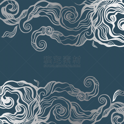 波浪,动物手,自然,黄金,图像,壁纸,海洋,装饰物,矢量,绘制