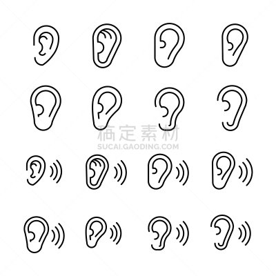符号,人的耳朵,舞台,溢价,线条,轮廓,噪声,音乐,人