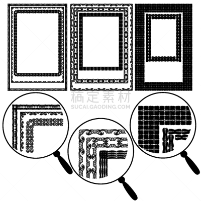 黑白图片,洋葱花,边框,白色,矢量,文字,图像,迅速变焦效果,角度,装饰品