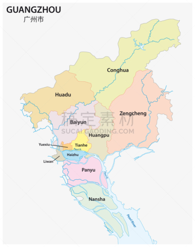 广州,居住区,中国南部,旅途,除法,河流,纹理,绘画插图,南,自然地理