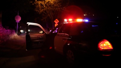警车路边检查站