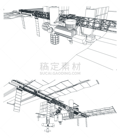 空间站,绘画插图,椭圆形,船,太空船,背景分离,全球通讯,技术,工程,电池
