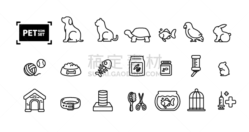 宠物,计算机图标,线条,泰国食品,食品,鸟笼,泰国,龟,狗,动物