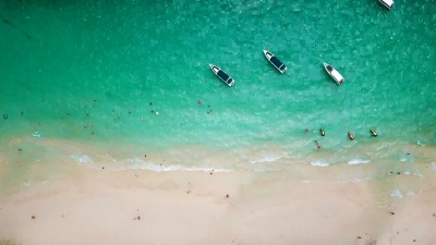 海滩上的波浪鸟瞰