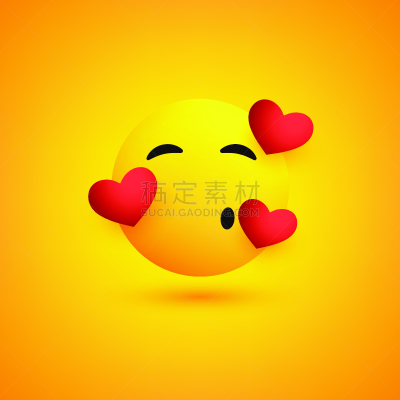 网络表情,动物心脏,可爱的,社会化网络,面部表情,消息,欢乐,绘画插图,卡通,圆形