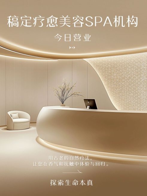 美容疗愈spa机构宣传实景排版小红书封面aigc预览效果