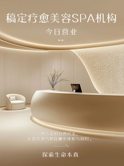 美容疗愈spa机构宣传实景排版小红书封面aigc