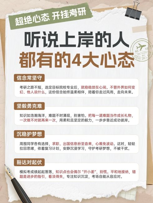 教育考试心态科普攻略指南手帐风小红书配图aigc预览效果
