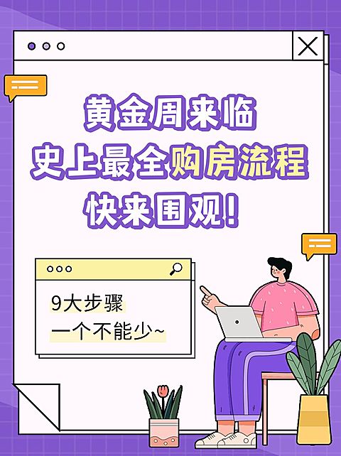国庆节房地产节日营销可爱风小红书配图