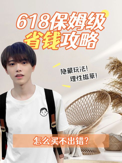 618省钱攻略人物抠图小红书封面预览效果