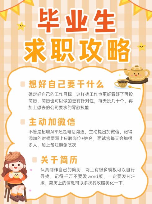 求职攻略科普小红书封面配图预览效果