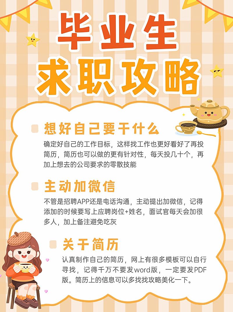 求职攻略科普小红书封面配图