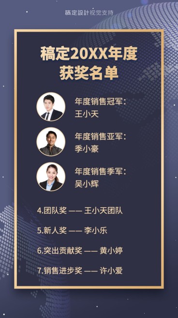 年度获奖喜报排行榜预览效果