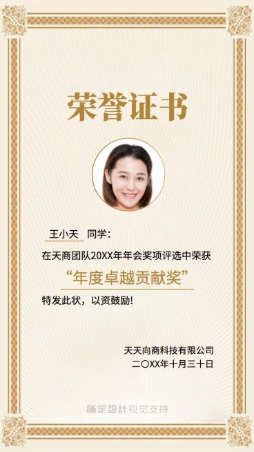 年度卓越贡献奖年终表彰预览效果