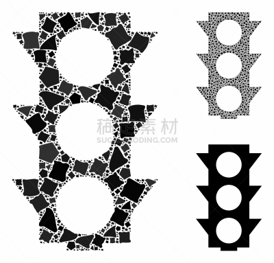 红绿灯,计算机图标,镶嵌图案,一个物体,多样,交通,公路,撕破的,设备用品