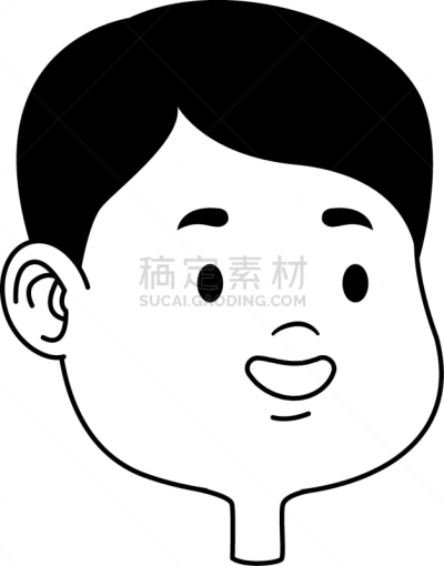 男孩,可爱的,动画片,人的脸部,黑色,商务,人,肖像,图像,微笑