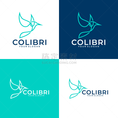 hummingbird line logo icon designs