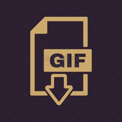 GIF动图,图标,平坦的,文件,分离着色,数据,计算机,概念