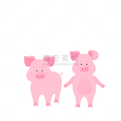 可爱的,猪,动物,卡通,幽默,农业,传统,春节,坐,站