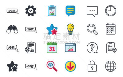 com域名,标志,平坦的,网,不明确的地点,电子邮件,技术,图像,光标