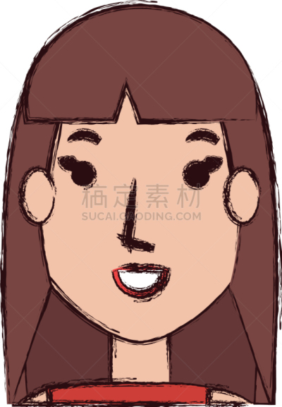 青年女人,卡通,可爱的,商务,人,概念,肖像,图像,女人,违约