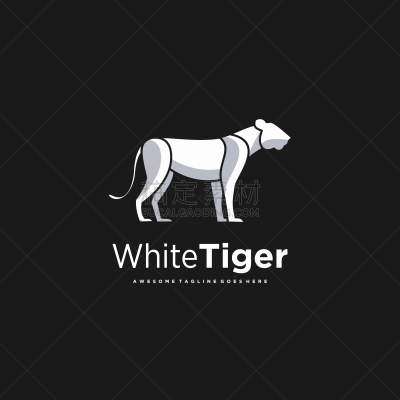 logo white tiger glyph style