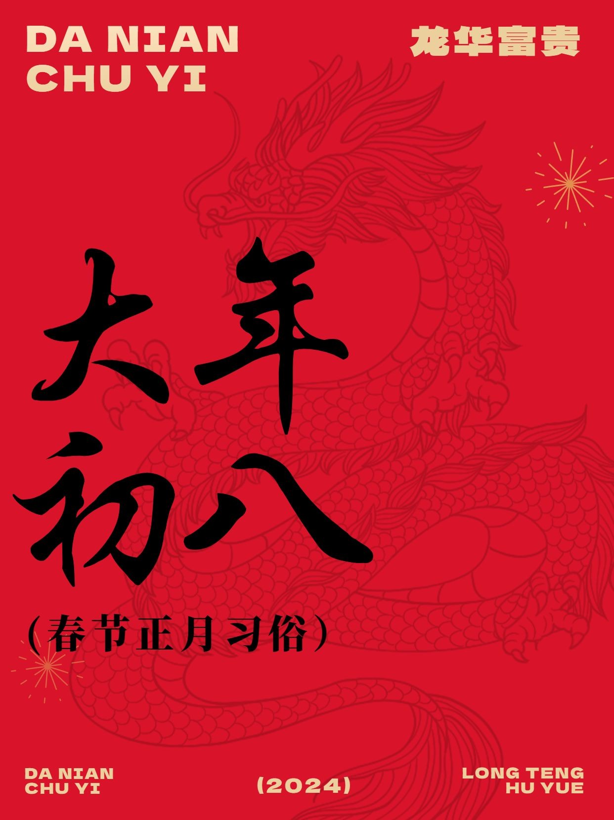 春节新年习俗科普正月初八套装小红书封面预览效果